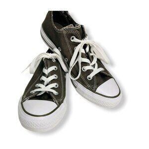 Chuck Taylors Converse All Star Womens 6 Gray Low Top Sneakers Double Tongue Sho